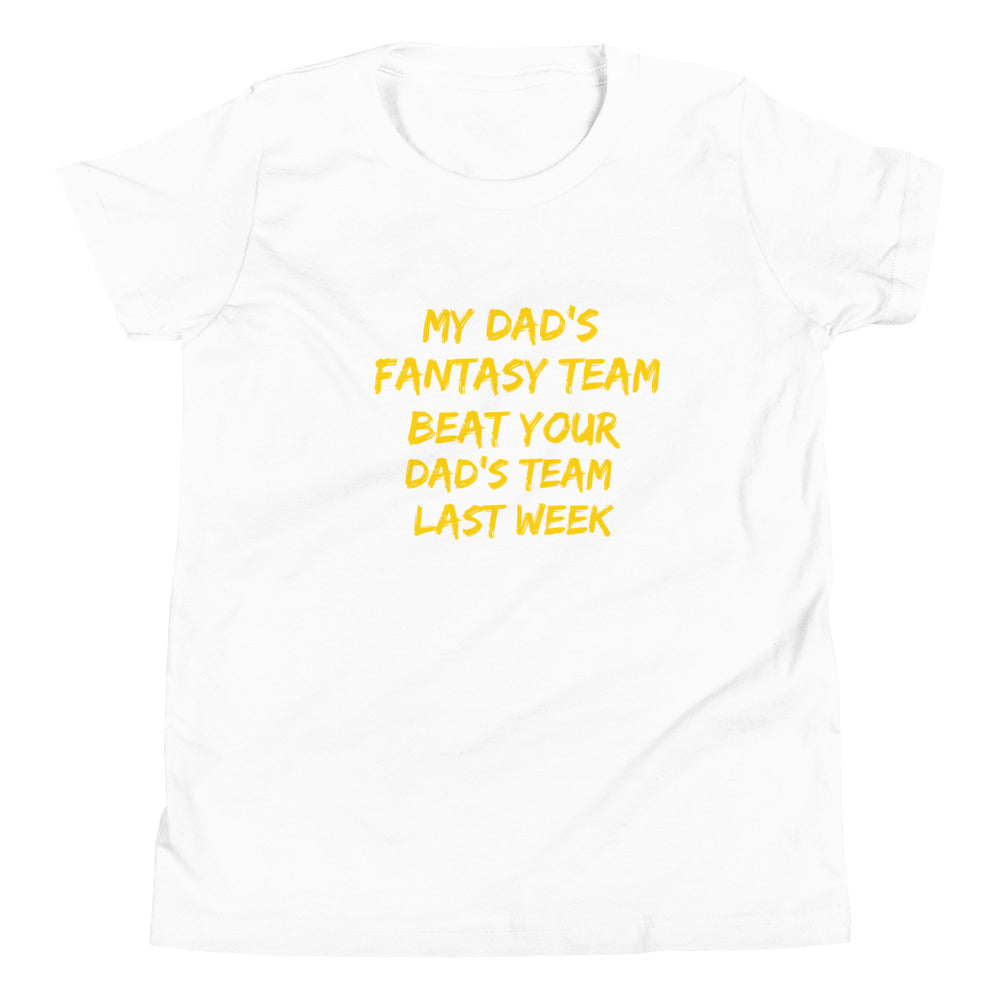 My Dad's Fantasy Team Youth Short Sleeve T-Shirt